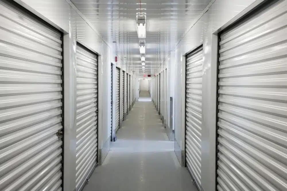 Storage units organized rows