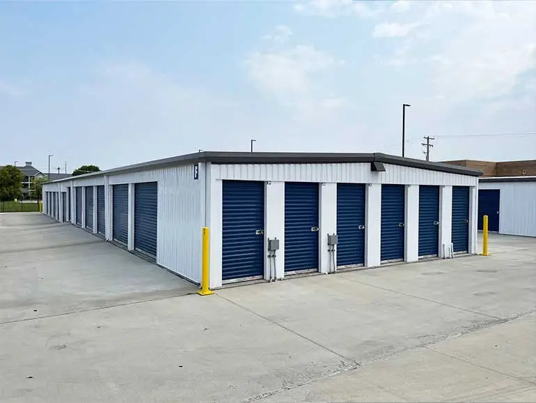 Storage facility interior corridor